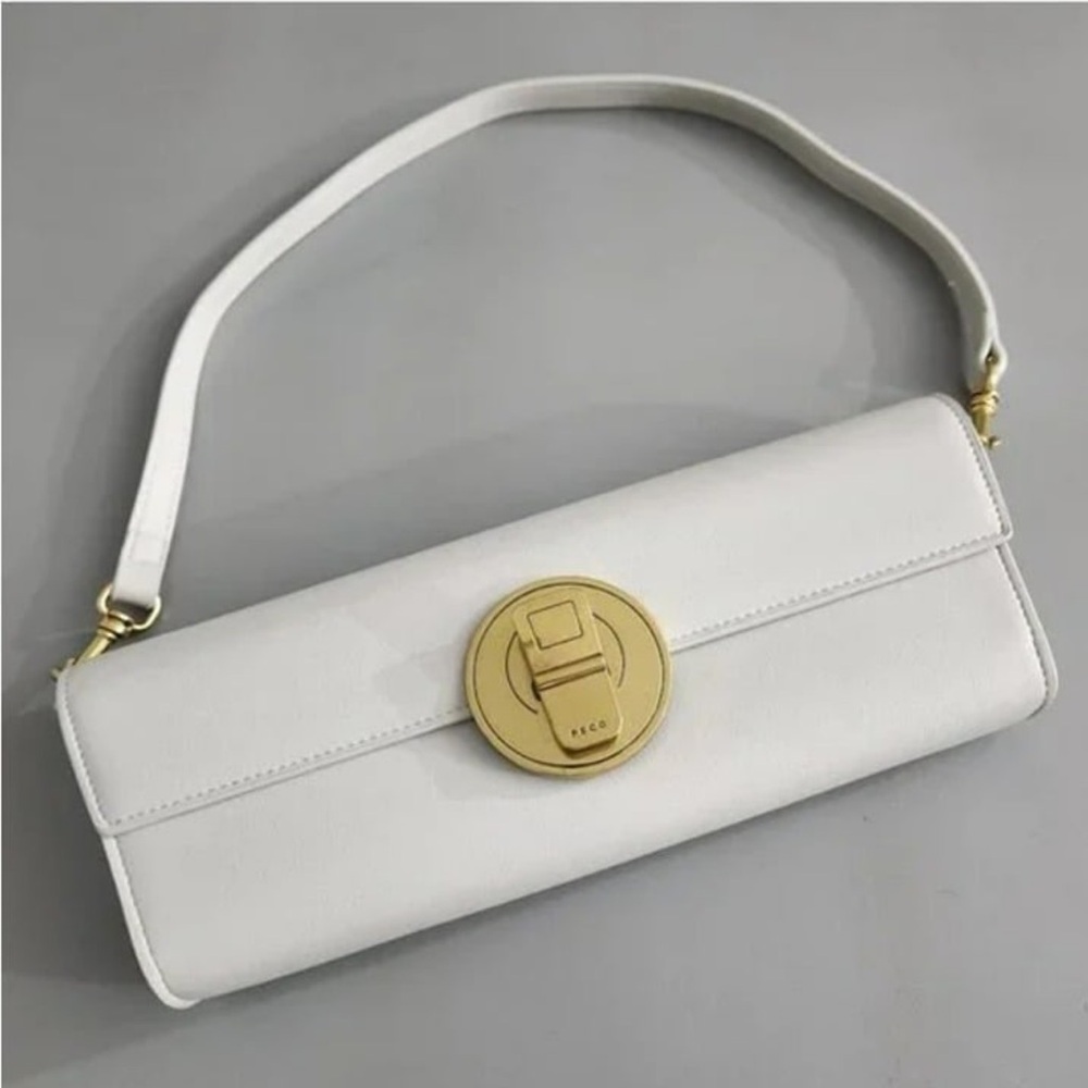 100% GENUINE COW LEATHER ROYALE GOLD EMBLEM CLUTCH PURSE - Picture 8 of 16